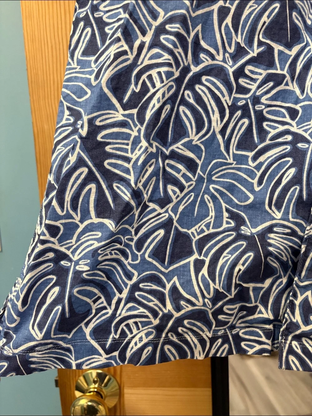 Linen Blend Men’s Hawaiian Shirt Blue Floral Sz XL - Picture 3 of 5